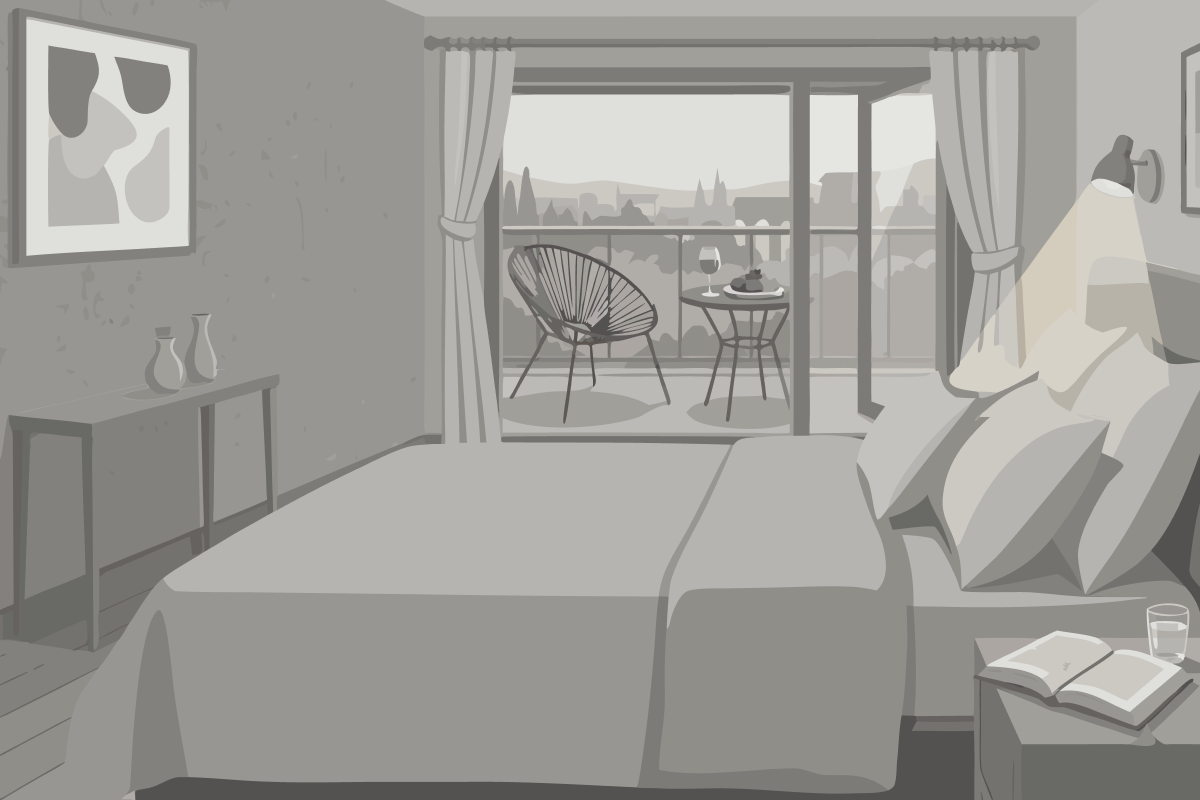 Kleines Doppelzimmer mit eigenem externen Bad